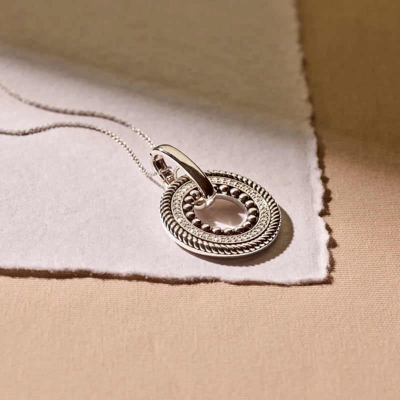 Structure Circle Necklace - L model - Silver - 6710ZI
