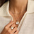 Zirconia Cushion Pearl Necklace with Pendant - Silver/Gold