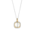 Zirconia Cushion Pearl Necklace with Pendant - Silver/Gold
