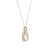 Zirconia Cushion Pearl Necklace with Pendant - Silver/Gold