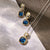 Blue Cushion Structure Necklace with Pendant - Gold/Silver