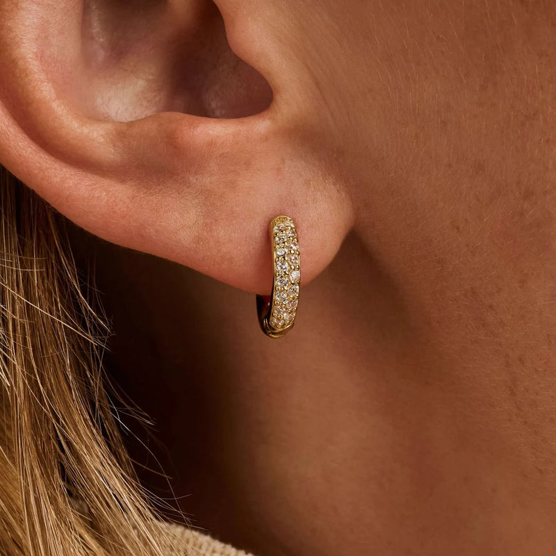 Stardust Small Tennis Hoops - Gold