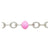 925 Sterling Silver Flat Cable Chain with Pink Beads