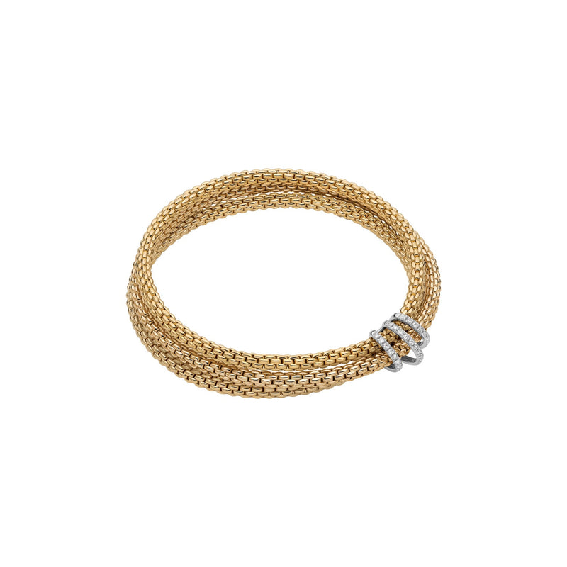 Prima Flex'It Bracelet With Diamond Pave’, Small - 18ct Yellow Gold - 75108BX_PB_G_XBX_00S