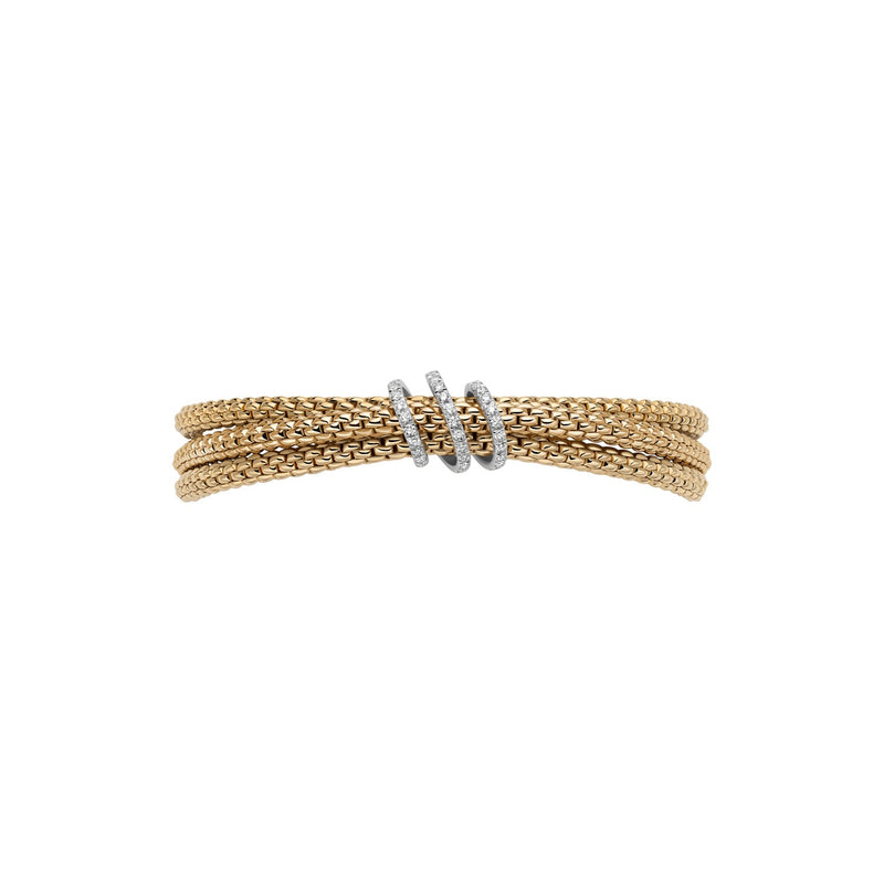 Prima Flex'It Bracelet With Diamond Pave’, Small - 18ct Yellow Gold - 75108BX_PB_G_XBX_00S