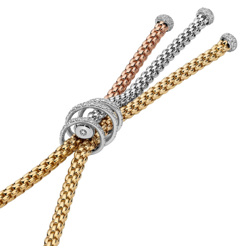 Prima Necklace With Diamond Pave’ - 18ct Yellow/White/Rose Gold - 75108CX_PB_4_BBX_043