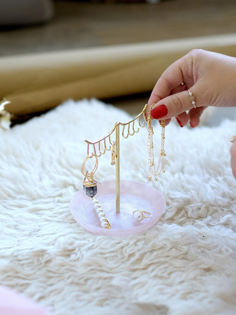 Rose Quartz 10-Hook Eyelash Jewellery Stand - 75480