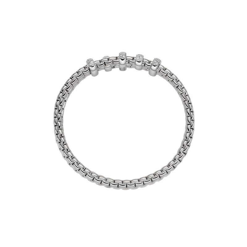 Flex'It Bracelet With Diamond Pave’, Large - 18ct White Gold - 75601BX_PB_B_XBX_00L