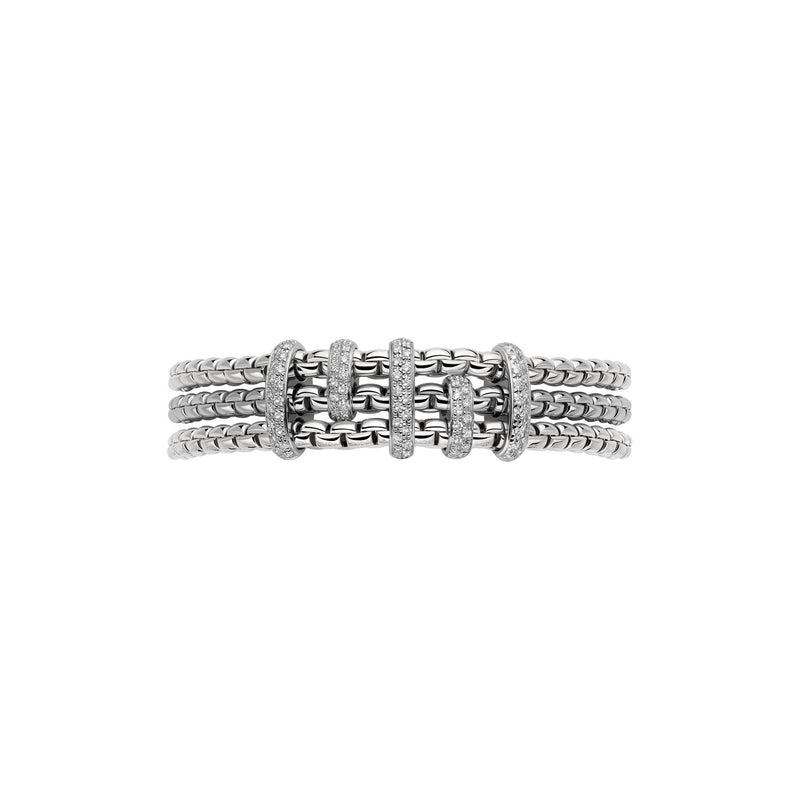 Flex'It Bracelet With Diamond Pave’, Large - 18ct White Gold - 75601BX_PB_B_XBX_00L