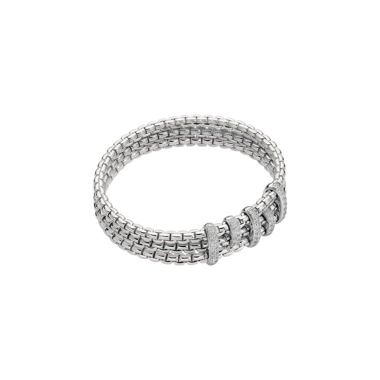 Flex'It Bracelet With Diamond Pave’, Large - 18ct White Gold - 75601BX_PB_B_XBX_00L