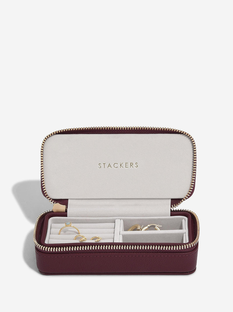 Medium Zipped Travel Jewellery Box - Burgundy - 76422