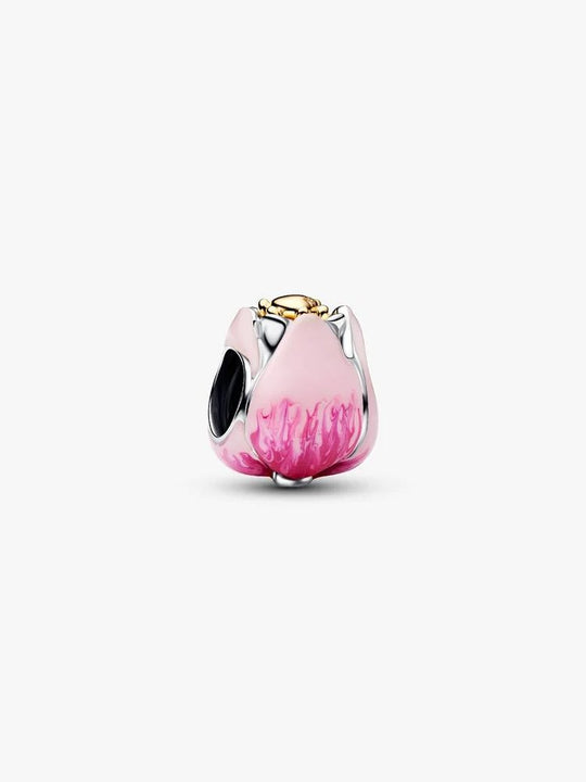 Pink Tulip Charm - Sterling Silver