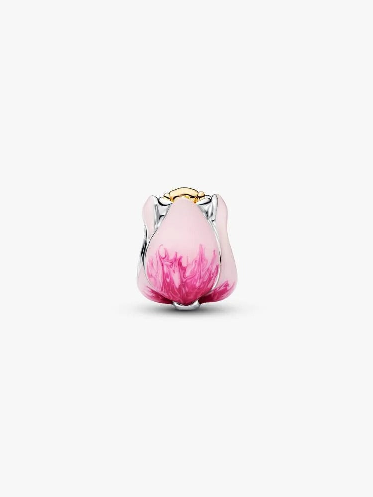 Pink Tulip Charm - Sterling Silver