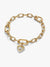 Radiating White Heart Medallion Charm - 14ct Gold Plated - 764409C01