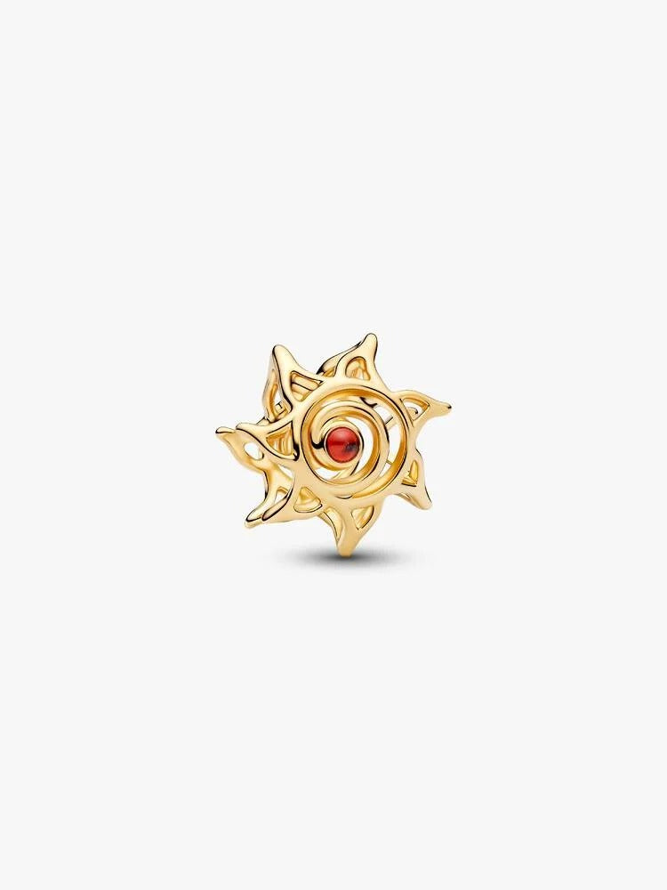 Sun Openwork Charm - 14ct Gold Plating