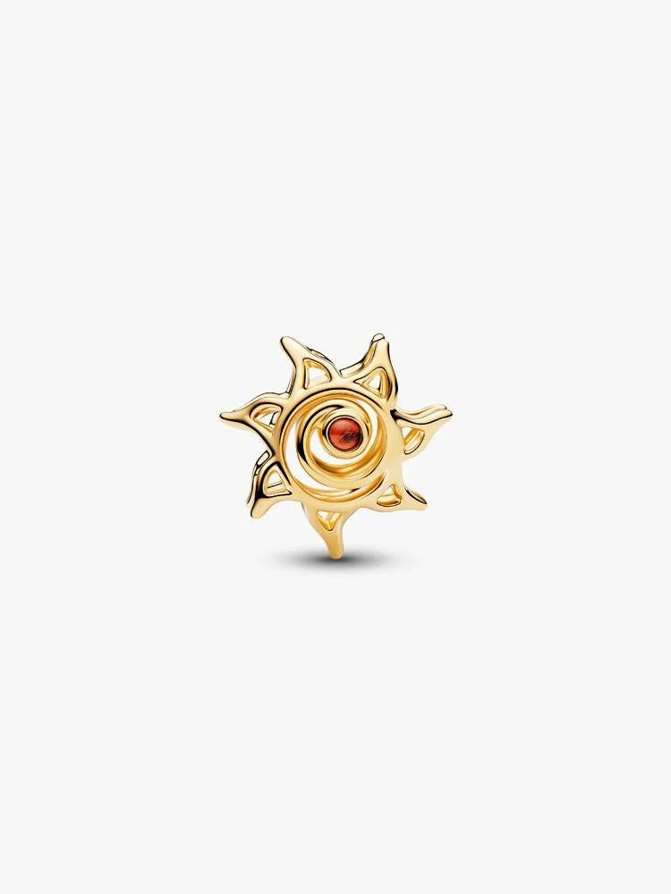 Sun Openwork Charm - 14ct Gold Plating