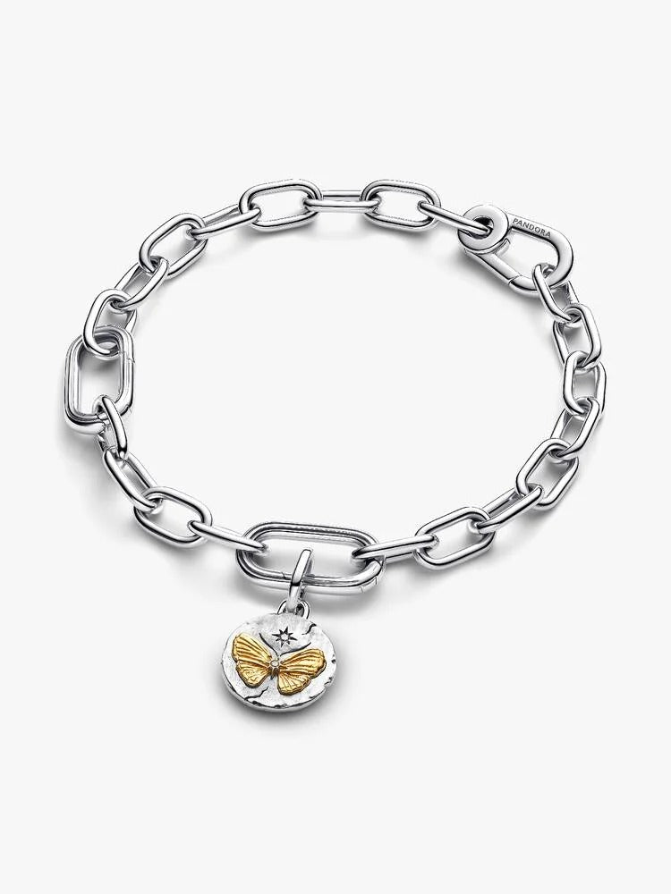 Butterfly Medallion Charm - Sterling Silver/14ct Gold Plating