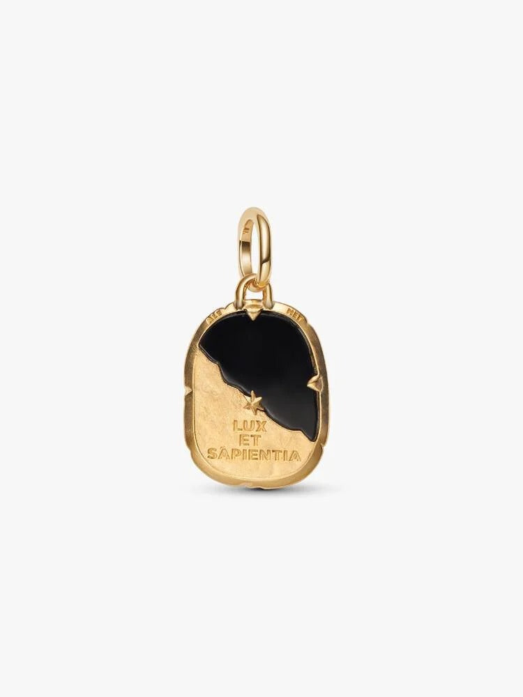 Owl Medallion Charm - 14ct Gold Plating