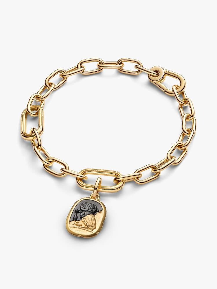 Owl Medallion Charm - 14ct Gold Plating