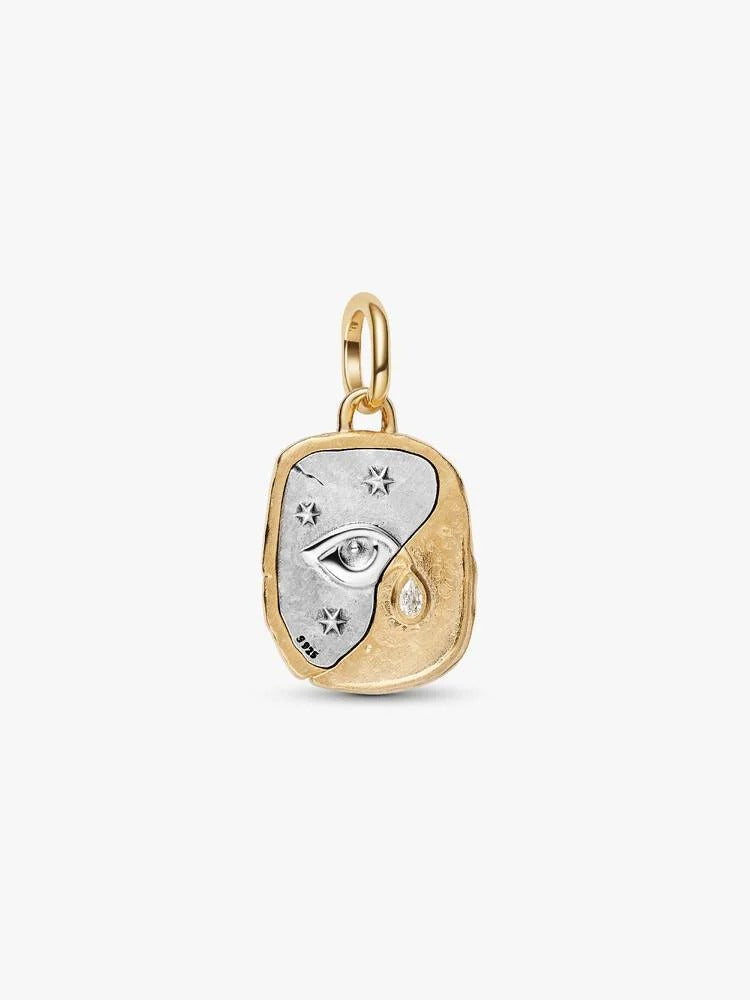 Eye Medallion Charm - Sterling Silver/14ct Gold Plating