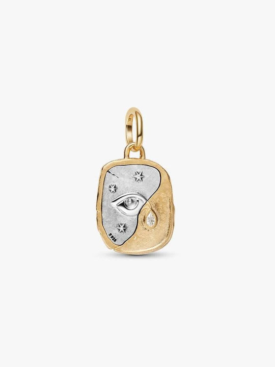 Eye Medallion Charm - Sterling Silver/14ct Gold Plating