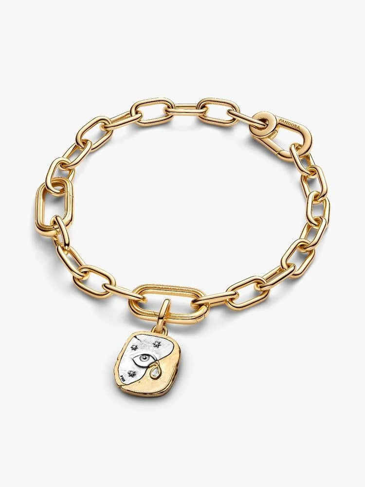 Eye Medallion Charm - Sterling Silver/14ct Gold Plating