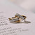 Milano CZ Crossover Huggie Hoop Earrings - Yellow/Silver