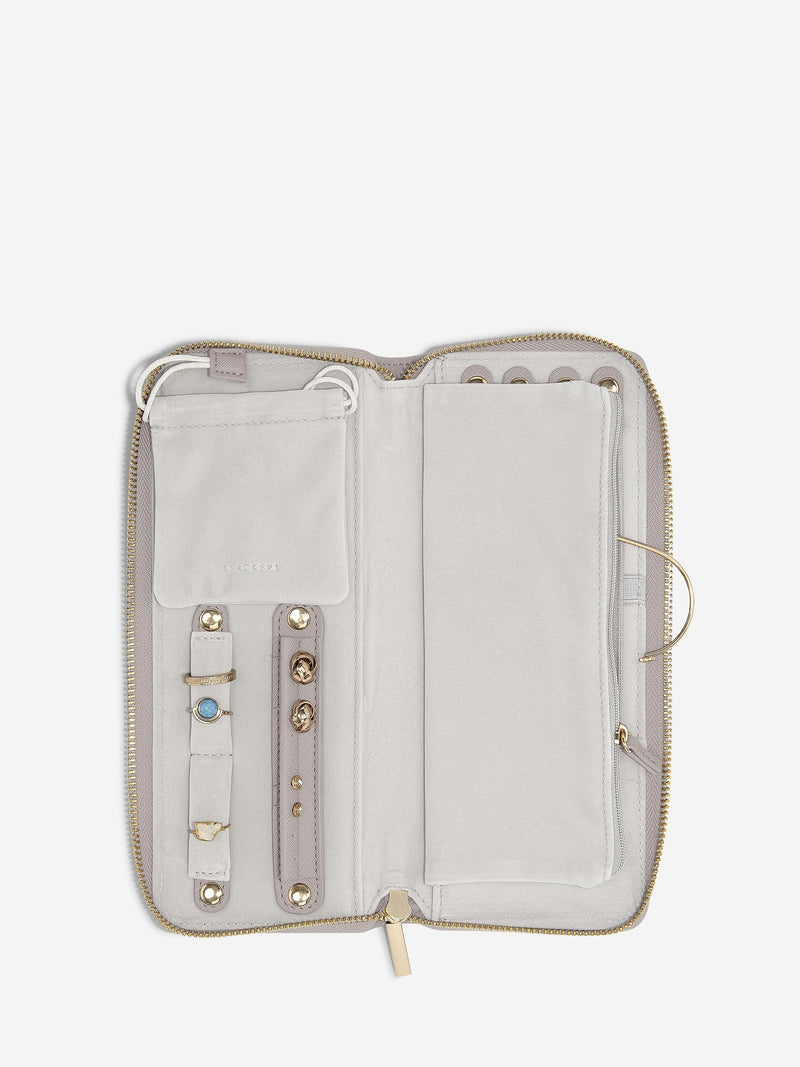 Jewellery Roll - Taupe Woven - 76848