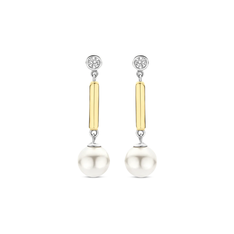Milano Pearl Drop Earrings - Gold/Silver - 78011YP