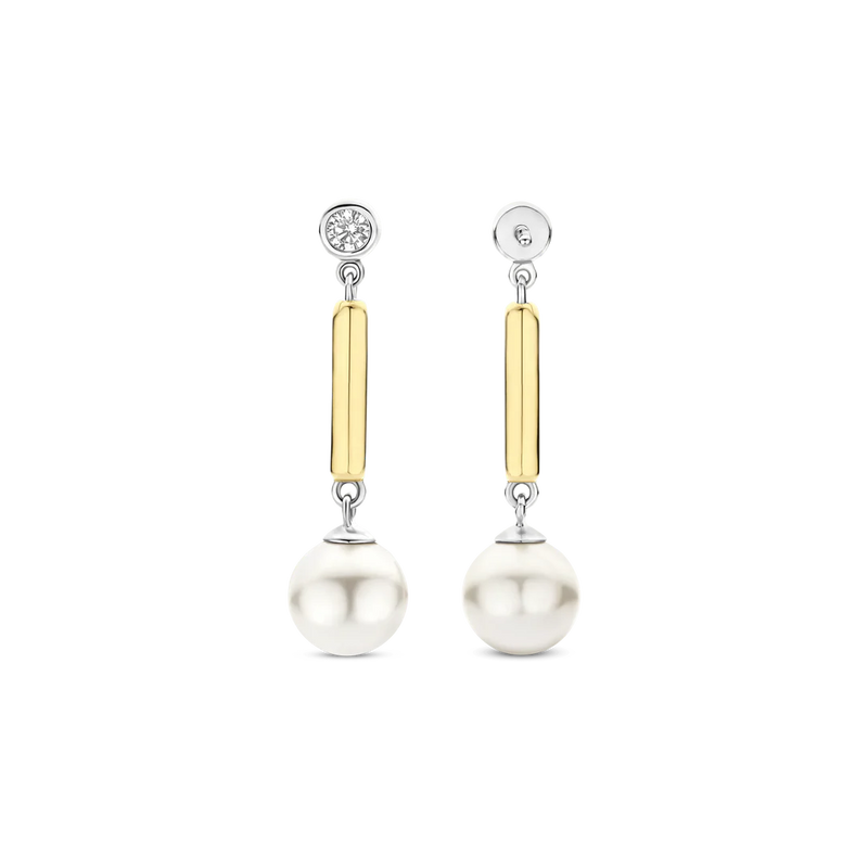 Milano Pearl Drop Earrings - Gold/Silver - 78011YP