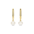 Milano Pearl Drop Hoop Earrings - Gold - 78043YP