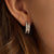 Triple Band Zirconia Hoops - Yellow/Silver