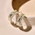 Triple Band Zirconia Hoops - Yellow/Silver
