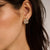 Zirconia Double Circle Earrings - Gold/Silver