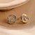 Zirconia Double Circle Earrings - Gold/Silver