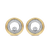Zirconia Double Circle Earrings - Gold/Silver