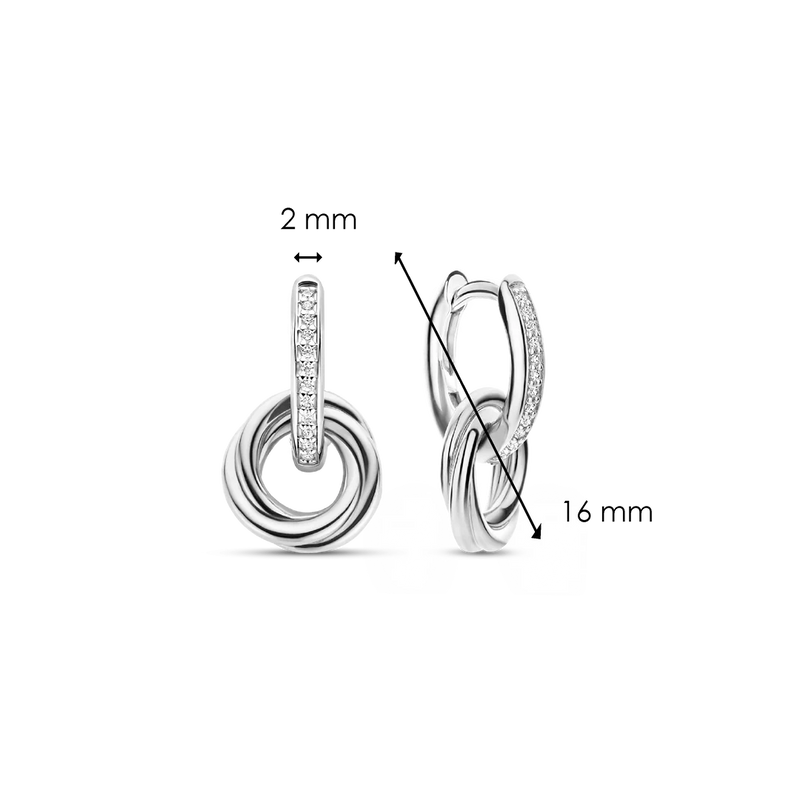 Milano Pave Hoop Earrings - Silver - 7857ZI