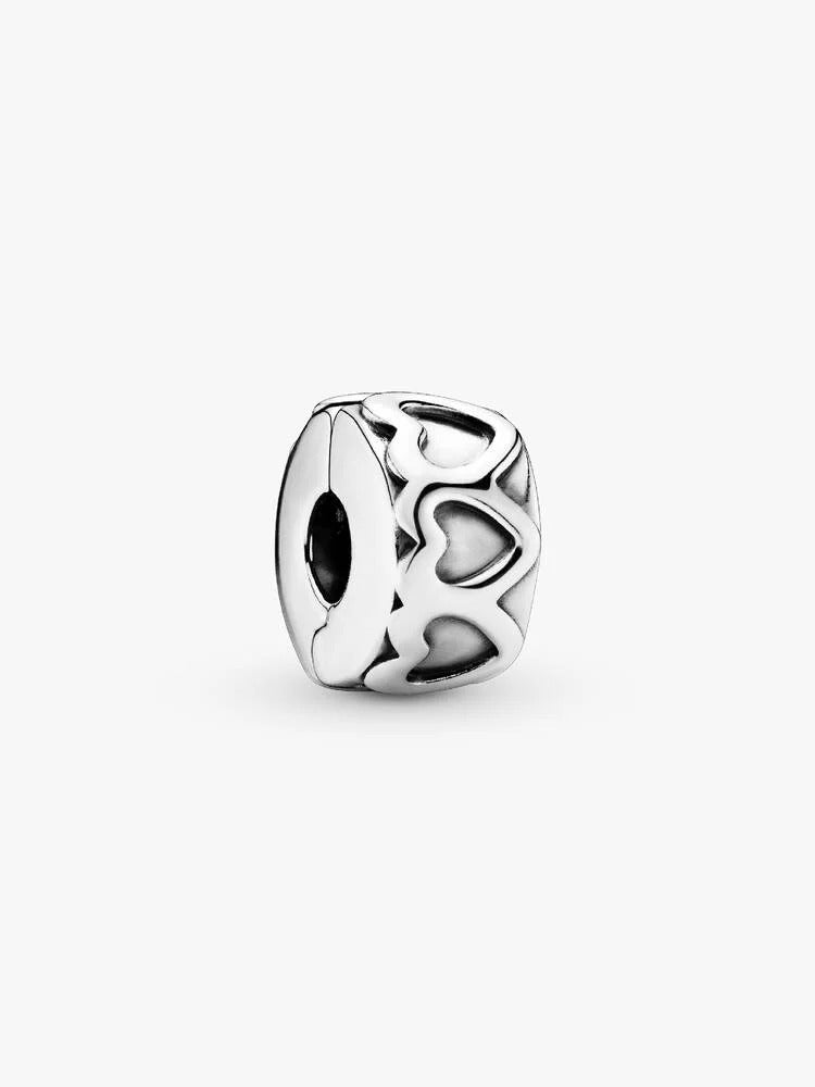 Band of Hearts Clip Charm - Sterling Silver