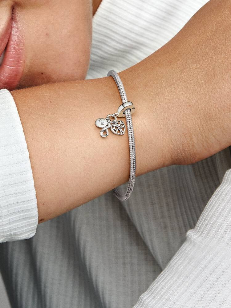 Family Infinity Triple Dangle Charm - Sterling Silver