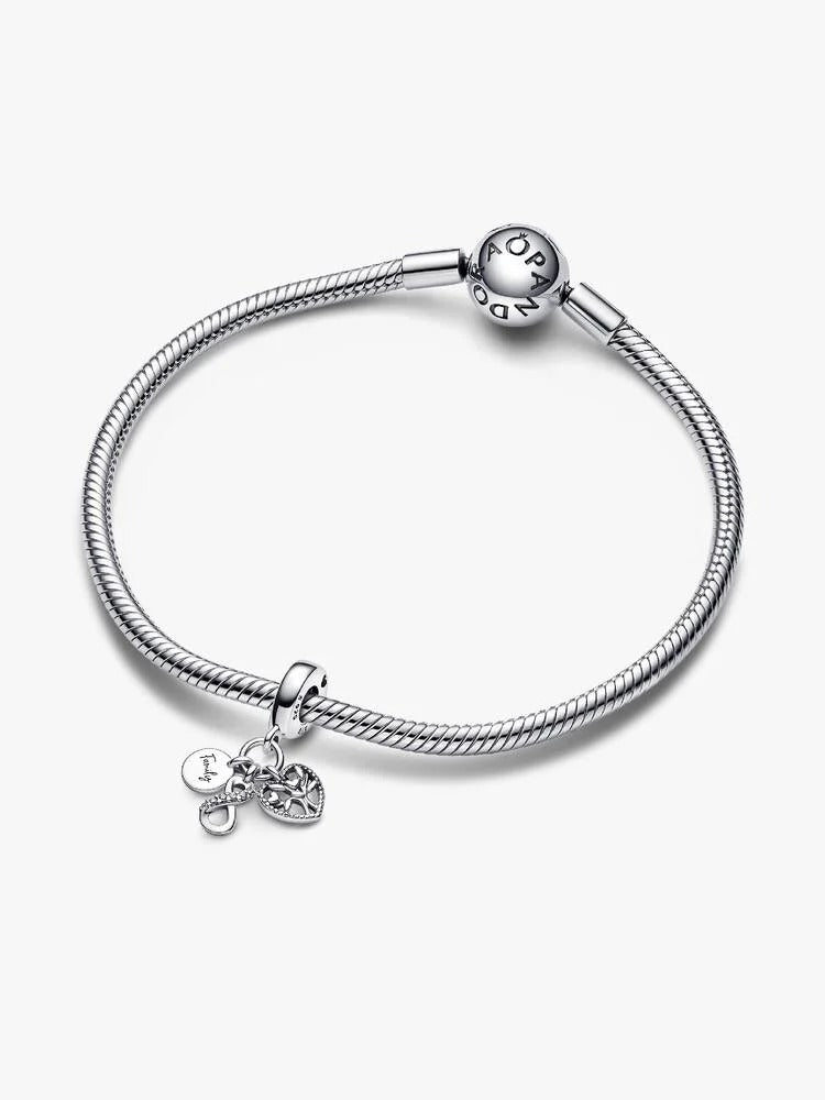 Family Infinity Triple Dangle Charm - Sterling Silver