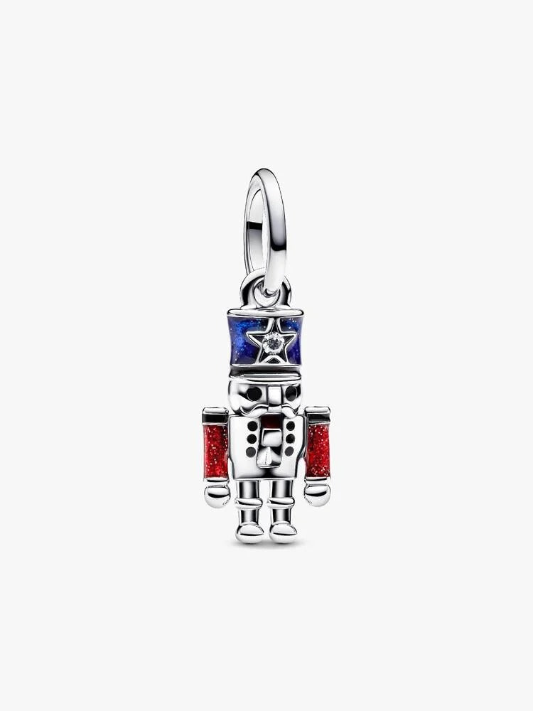 Moveable Nutcracker Dangle Charm - Sterling Silver