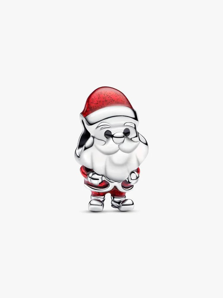 Playful Santa Charm - Sterling Silver
