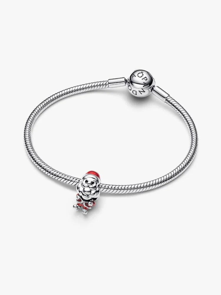 Playful Santa Charm - Sterling Silver