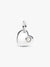 June Heart Dangle Charm, White Stone - Sterling Silver - 794295C06