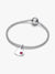 July Heart Dangle Charm, Red Crystal - Sterling Silver - 794295C07