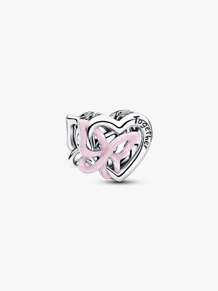 Entwined Heart & Butterfly Charm - Sterling Silver - 794475C01