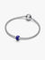 Blue Murano Glass Mini Charm - Sterling Silver