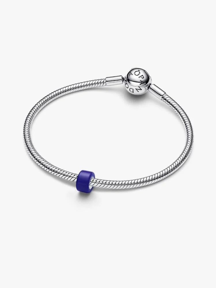 Blue Murano Glass Mini Charm - Sterling Silver