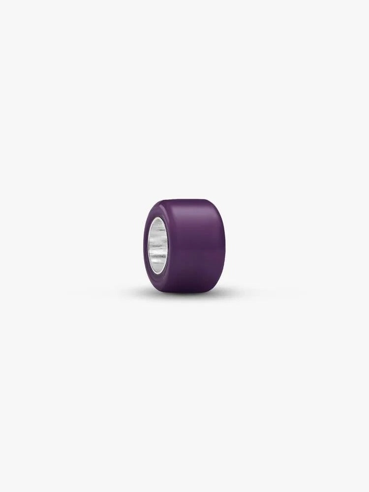 Purple Murano Glass Mini Charm - Sterling Silver