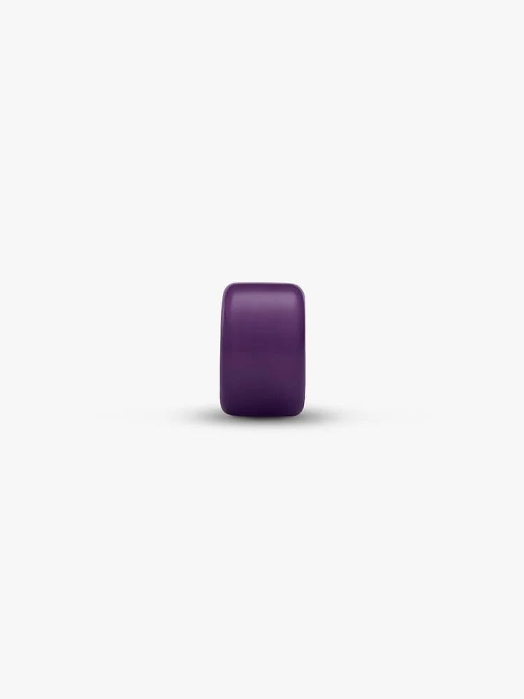 Purple Murano Glass Mini Charm - Sterling Silver